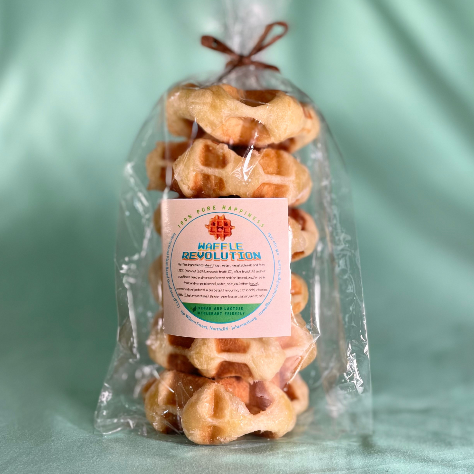 The Petite - Small Bite-Size Vegan Belgian Liège waffles (Pack of 6)