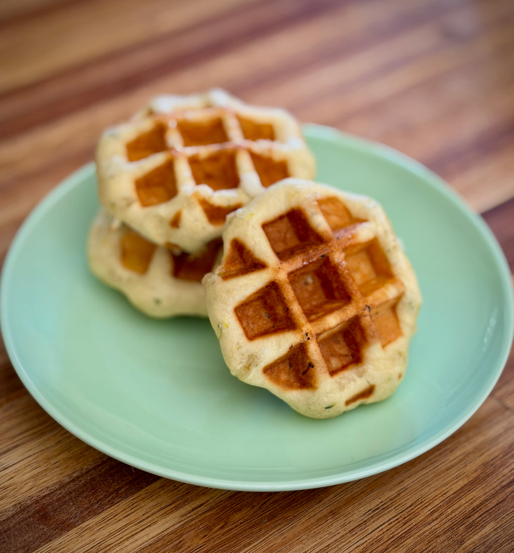 The Petite Zucchini - Small Bite-Size Vegan Belgian Liège waffles (Pack of 6)