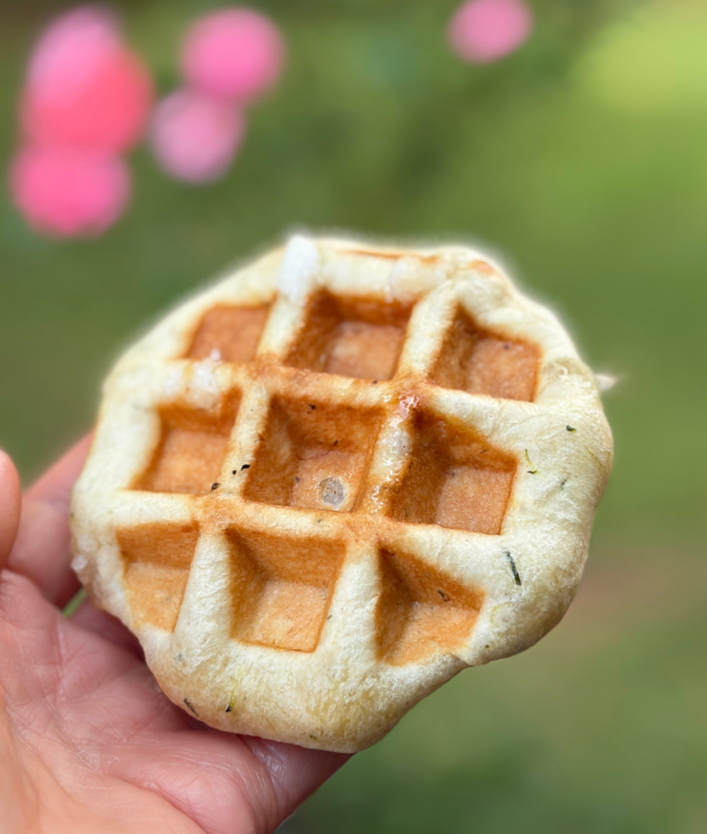 The Petite Zucchini - Small Bite-Size Vegan Belgian Liège waffles (Pack of 6)